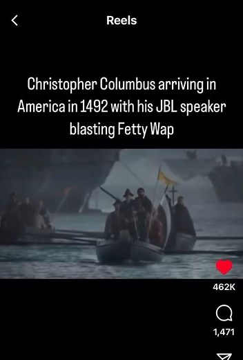 Christopher Columbus with his JBL speaker blasting Fetty Wap