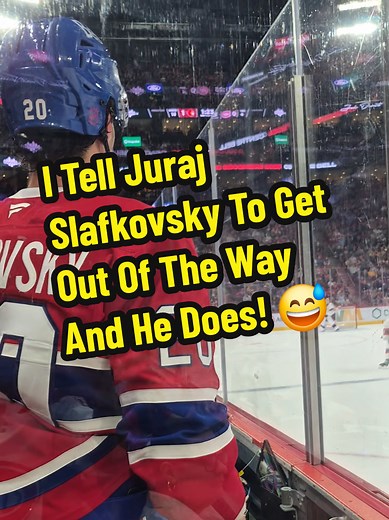 Wasn't tonight's game but had to share that Slaf sat down when I rudely told him he was in my way. Good guy, that Slaf @Canadiens Montréal #montrealcanadiens #canadiensmtl #hockey #nhl #fyp