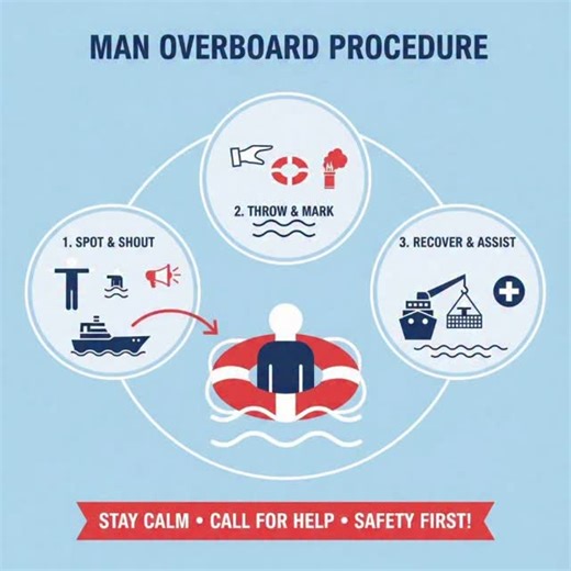 Ocean_innovator | 🆘 MAN OVERBOARD: Critical Procedures That Save Lives! 🚢 Man overboard is one of the most serious emergencies at sea. Every second counts,... | Instagram