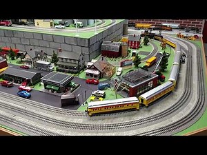 Lionel FasTrack train layout Christmas Display