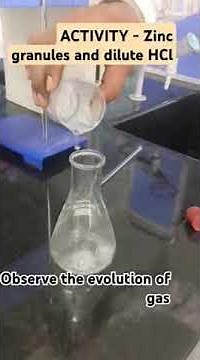 Activity - Reaction of Zinc granules with dilute HCl #class10science #zinc #scienceactivity