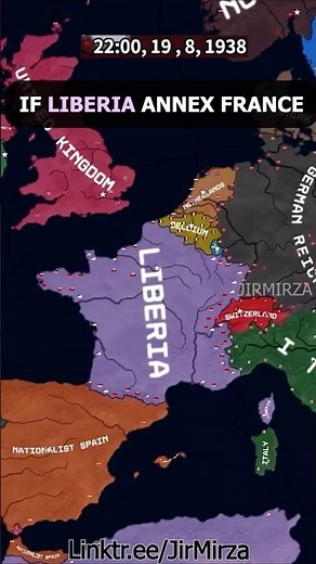 IF Liberia annex France in WW2 #viral #history #hoi4 #ww2 #heartsofiron4 #shorts #timelapse
