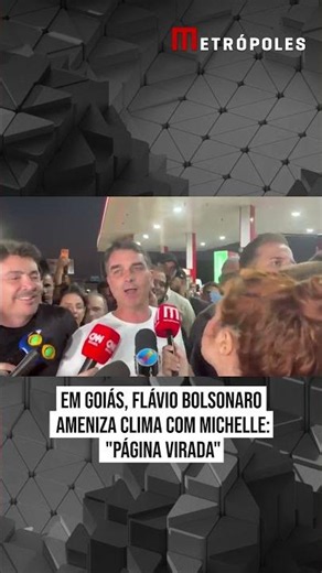 Em Goiás, Flávio Bolsonaro ameniza clima com Michelle: "Página virada"