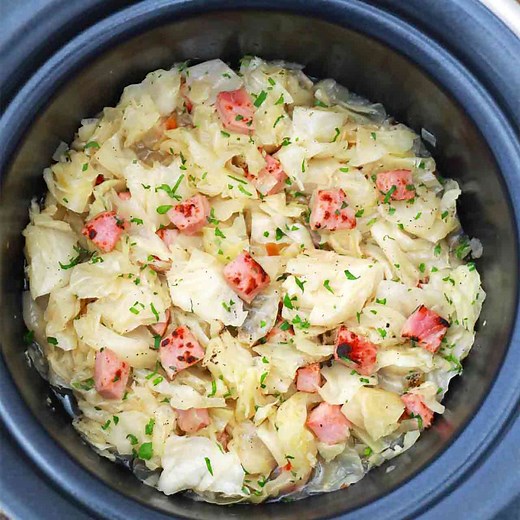 Slow Cooker Cabbage and Ham