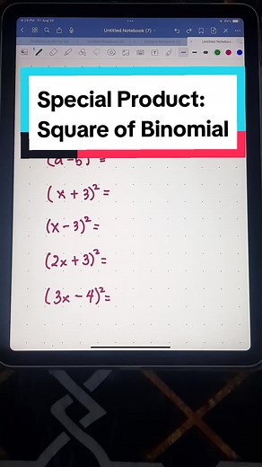 Special Product: Square of Binomial