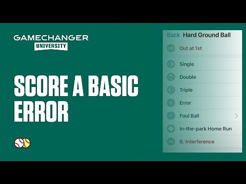 Error (One Fielder) | GameChanger University