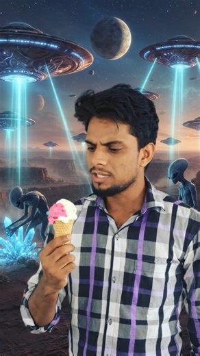 eating ice-cream in alien