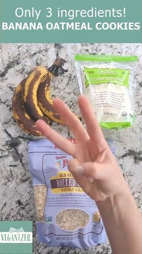 EASY AND HEALTHY BANANA OATMEAL COOKIES |Vegan, Gluten-Free, Sugar-Free | Only 3 Ingredients #shorts