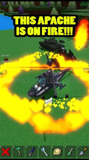 Roblox Build a Boat for Treasure Amazing Mechanics! Apache Helicopter! it's on Fire! #babft #roblox