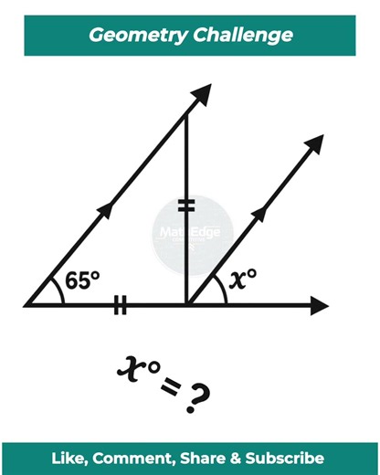 Geometry Test: Find X | Solve Challenging Geometry Problems Step by Step #shorts #maths #ssc