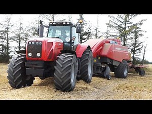 Massey Ferguson 8480 in the field baling w/ MF 2190 Big Baler | Pure Sound | Harvest Season 2022
