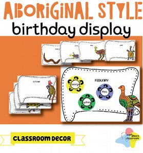 Australian Aboriginal style birthday display set