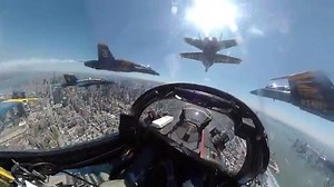 13K views · 364 reactions |  INSIDE THE COCKPIT | The Navy’s Blue Angels and Air Force Thunderbirds honored frontline Covid-19 first responders and essential workers with formation flights over New York City, New Jersey and Philadelphia. STORY HERE: https://bit.ly/2KNj6Y5 | WPTV | Facebook