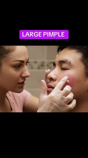 Popping a large pimple #pimple #extractions #pimplepopper #pimples