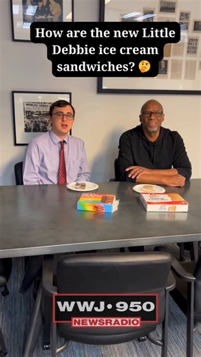 Some of Little Debbie’s classic snack cake flavors are now ice cream sandwiches — and WWJ's Jeremy Otto and Tony Ortiz gave them a try. (🔥Hot tip: Let them thaw a tad first!) It's a partnership with Michigan-based Hudsonville, so Michigan is among the first markets in the country to get them. | WWJ Newsradio 950
