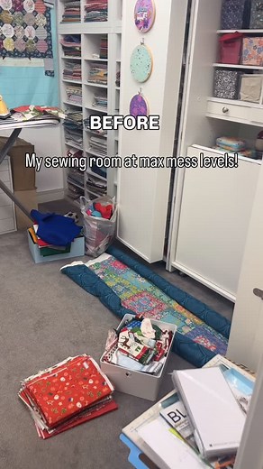 My sewing room hit a max level of messy and I was finding myself dreading working in there….. so… let’s tidy up! #quilting #sewingroom #fabric #beginnerquilter #quiltpattern #quiltersofinstagram #quiltproject #quilttutorials #howtoquilt #quilttips #sewingproject #sewingtips | Beginners Quilting Hub