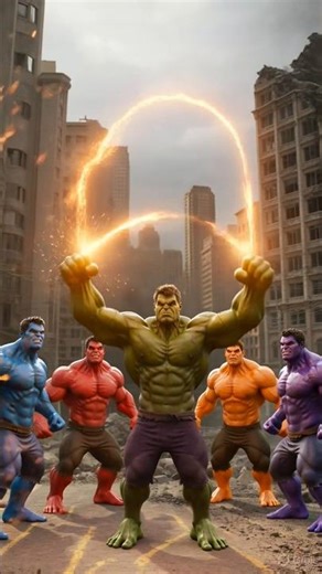 Green Hulk vs 7 Rainbow Hulks – Epic Battle & Old Rivalry (Realistic 4K Cinematic) #shorts #short