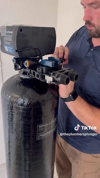 Installing a water softener and carbon filter. #plumbing #howto #foryoupage