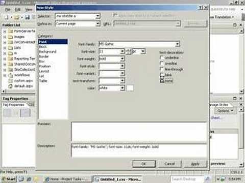 Create a Cascading Style Sheet in SharePoint Designer 2007