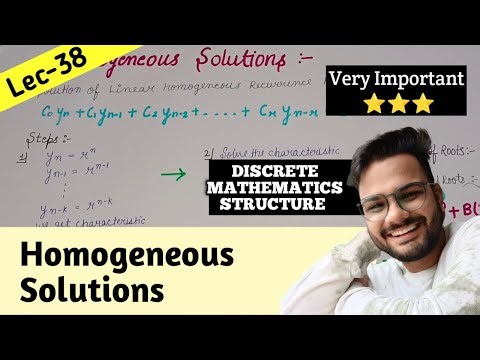 HOMOGENEOUS SOLUTIONS in Discrete Mathematics |Linear Recurrence Relation with constant coefficient