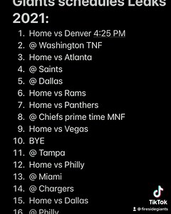 13 reactions · 11 shares | Here is the projected ENTIRE schedule for the New York Giants 2021 regular season #nyg #giants #nygiants #football #nfl #bigblue | Fireside Giants - Empire Sports Media | Facebook