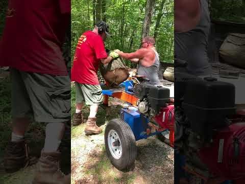 FIREWOOD | How to split large hickory to manageable size