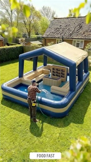 Dream Backyard Party Pool! + Easy Inflatable Bar Setup #fblifestyle