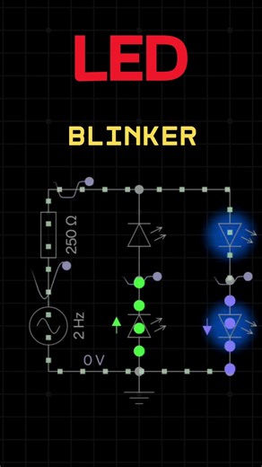led blinker #electonics #electricalengineering #ohmslaw #everycircuit #diy
