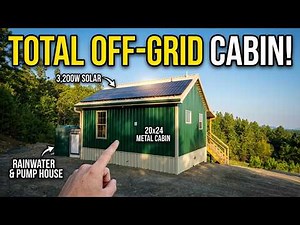 Complete Off-Grid Cabin Setup | 3200W Solar + Rainwater Harvesting