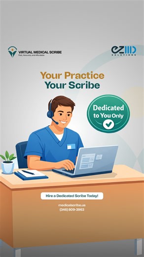 Focus on your patients, not your paperwork. A dedicated medical scribe works exclusively with your practice to ensure accurate, consistent documentation. 📞 (346) 809-3963 🌐 medicalscribe.us #VirtualMedicalScribe #MedicalScribe #PhysicianSupport #clinicaldocumentation | Virtual Medical Scribe