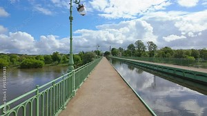 Crossing the Loire River on the Briare Aqueduct in France