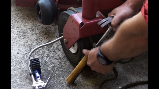 How to fix a flat tubeless lawn mower tire: Easy bead seating trick!