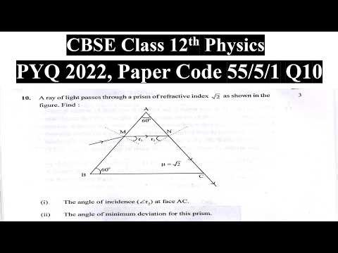 A ray of light passes through a prism of refractive index √2 as shown in the figure. Find the angle