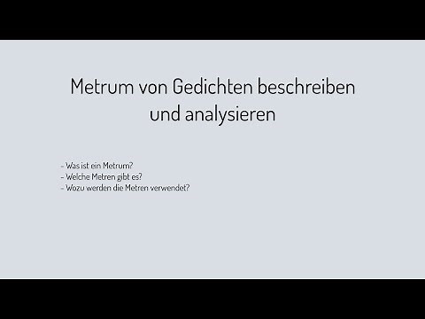 Lyrikanalyse Basics 1: Versmaß oder Metrum