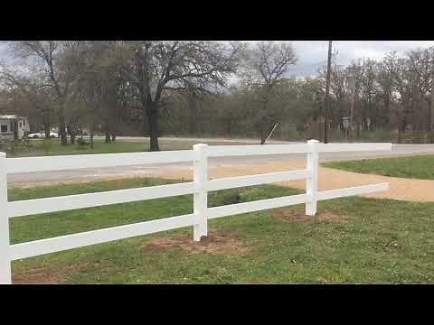 3 rail vinyl horse fence installation on 2.6 acres ranch