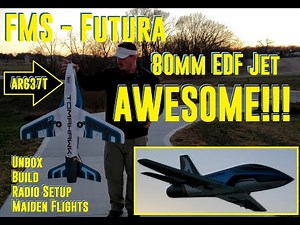 FMS - Futura V2 - 80mm EDF Jet - Unbox, Build, Radio Setup, & Maiden Flights