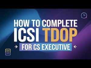 ICSI TDOP 2026 New Training by ICSI for CS Executive How to complete CS TDOP? #ICSI #cs #rajpicz