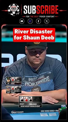 Shaun Deeb runs into a brutal river on Day 4 of the 2026 WSOP Main Event.