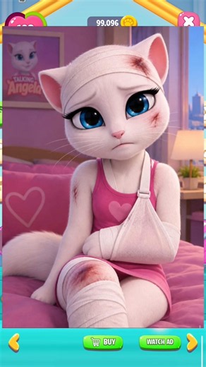 injured angela cosplay by my talking angela 2 #youtubeshorts #shorts #mytalkingangela2 #sad