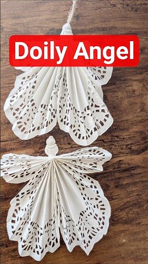 Lets make PAPER DOILY ANGELS 👼 | Easy Christmas Craft | YT Shorts