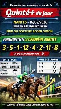 Quinté+ Prediction Nantes (R1) -June 16- Last Minute
