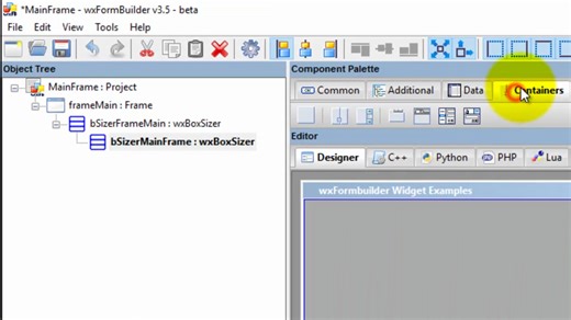 wxFormBuilder 1 - Create Frame 创建Frame