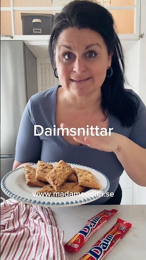 DAIMSNITTAR ♥️ Recept på matbloggen www.madameedith.se Goda snittar med Daim #recept #daim #kakor