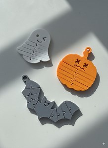 Flexi Halloween 3D Print Files: Pumpkin, Ghost, Bat Keychains (STL Bundle) - Etsy