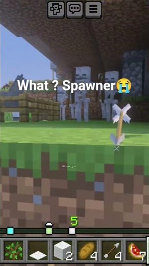 Minecraft -Surprised by SKELETON Spawner😭 #minecraft #minecraftshorts #minecraftmemes #minecraftpe