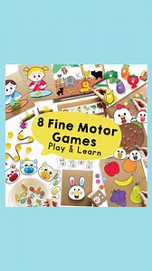 59K views · 8.5K reactions | 8 Fine Motor Games  All your favorite fine motor games in one place!  From color matching to skill-building fun, these activities help young learners grow through play. Watch them in action!  Check them out in our store for easy, fun learning! #chanafavors #kidslearning #finemotorskills #educationalgames #learningisfun #preschoolactivities | Chanafavors | Facebook