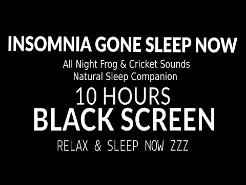 All Night Frog & Cricket Sounds | Natural Sleep Companion 🌙 Black Screen