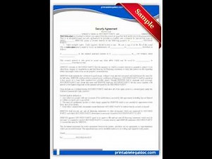 Free Printable "Security Agreement" Forms