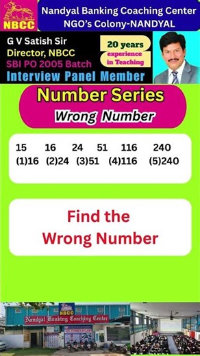 Number Series – Wrong Number | NBCC (Nandyal Banking Coaching Center)