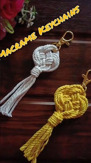 Macrame Keychain tutorial |Easy steps for beginners | DIY | Boho style #macrametutorial #diy #viral